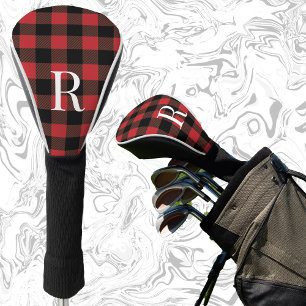 Klassisches Mongramm Büffel kariertes Geschenk für Golf Headcover