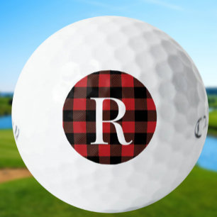 Klassisches Mongramm Büffel kariertes Geschenk für Golfball