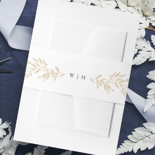 Klassisches Monogram Blush Wappen Elegante Hochzei Einladungsbanderole