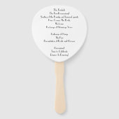 Klassisches Monogram Romantic White Wedding Progra Fächer (Rückseite)