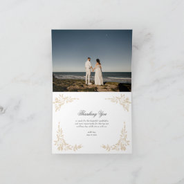 Klassisches Monogram Wappen-Hochzeit Dankeskarte