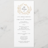 Klassisches Monogram Wappen-Hochzeit Programm (Vorderseite)