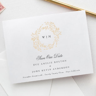 Klassisches Monogram Wappen-Hochzeit Save The Date