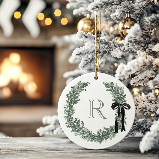 Klassisches Monogram-Wappen-Papier Napkins Keramik Ornament