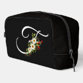 Klassisches Monogramm Anfangsbuchstabe rote Blume Waschbeutel (Rechte Ecke)