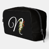 Klassisches Monogramm Anfangsbuchstabe rote Blume Waschbeutel (Rechte Ecke)