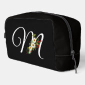 Klassisches Monogramm Anfangsbuchstabe rote Blume Waschbeutel (Rechte Ecke)