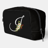 Klassisches Monogramm Anfangsbuchstabe rote Blume Waschbeutel (Rechte Ecke)