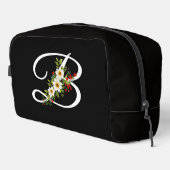 Klassisches Monogramm Anfangsbuchstabe weiße Blume Waschbeutel (Rechte Ecke)