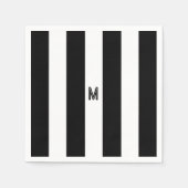 Klassisches Monogramm aus schwarzem und weißem Cab Serviette (Vorderseite)