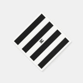 Klassisches Monogramm aus schwarzem und weißem Cab Serviette (Ecke)