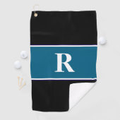 Klassisches Monogramm Blockfarbengeschenk für Golf Golfhandtuch (Insitu)