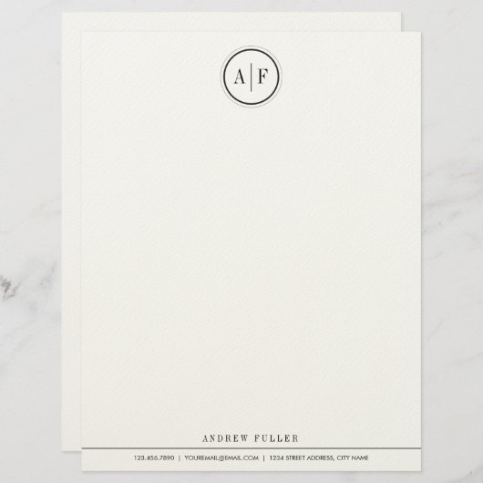 Klassisches Monogramm Briefkopf (Vorne/Hinten)