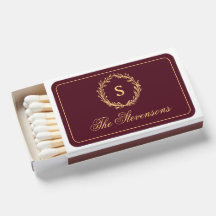 Klassisches Monogramm Burgund-Weihnachtshaus