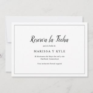 Klassisches Monogramm Elegante Spanische Hochzeit Save The Date