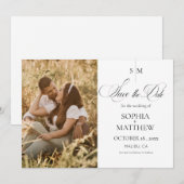 Klassisches Monogramm Elegantes Foto Hochzeit Save The Date (Vorne/Hinten)