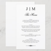 Klassisches Monogramm Elegantes Hochzeitsmenü (Vorne/Hinten)