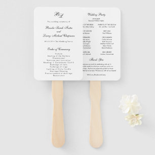 Klassisches Monogramm Elegantes Hochzeitsprogramm Fächer
