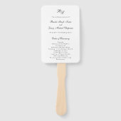 Klassisches Monogramm Elegantes Hochzeitsprogramm Fächer (Vorderseite)