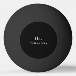 Klassisches Monogramm Elegantes Minimal-Schwarz-St Tischtennisball