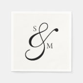 Klassisches Monogramm-Et-Zeichen Weiße Hochzeit Serviette (Vorderseite)