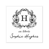 Klassisches Monogramm-Exlibris-Buch mit floralem K Permastempel (Design)