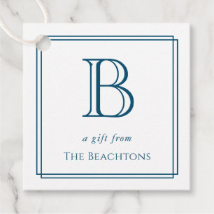 Klassisches Monogramm-Familienname-Geschenk-Tag Geschenkanhänger