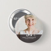 Klassisches Monogramm-Foto Button (Vorne & Hinten)