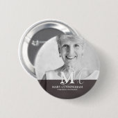 Klassisches Monogramm-Foto Button (Vorne & Hinten)
