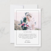 Klassisches Monogramm-Foto Dankeskarte (Rückseite)