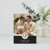 Klassisches Monogramm-Foto in der Schwarzen Mitte Postkarte (Stehend Vorderseite)