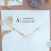 Klassisches Monogramm | Fuchsia - Erste Rücksendea Permastempel