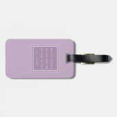 Klassisches Monogramm für Lila und weiße Skripte Gepäckanhänger (Rückseite horizontal)