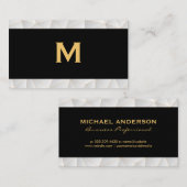 Klassisches Monogramm | Geometrisches Trimm modern Visitenkarte (Vorne/Hinten)