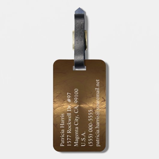 Klassisches Monogramm Gepäckanhänger (Rückseite vertikal)