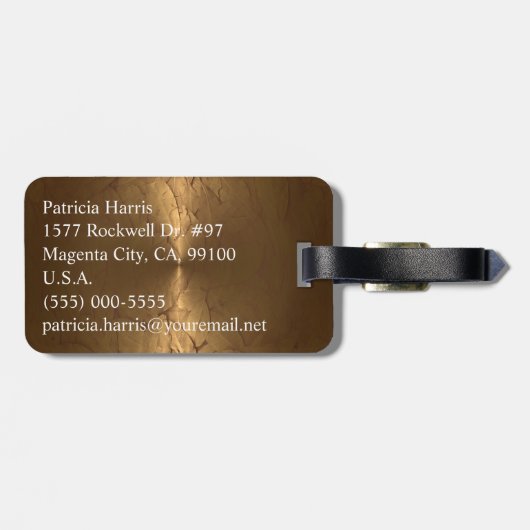 Klassisches Monogramm Gepäckanhänger (Rückseite horizontal)