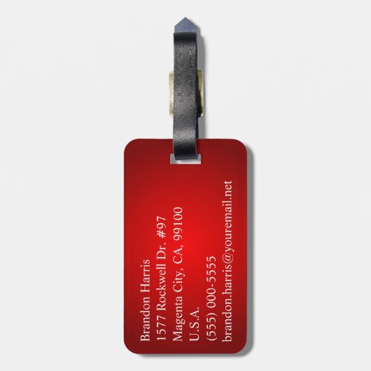 Klassisches Monogramm Gepäckanhänger (Rückseite vertikal)