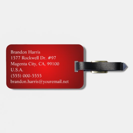 Klassisches Monogramm Gepäckanhänger (Rückseite horizontal)