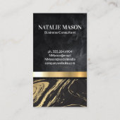 Klassisches Monogramm | Gold-Marmor-Metall Visitenkarte (Rückseite)