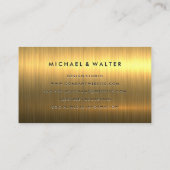 Klassisches Monogramm | Gold Metallic Visitenkarte (Rückseite)