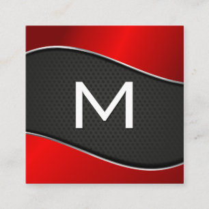 Klassisches Monogramm   Gradient Red Background Me Quadratische Visitenkarte
