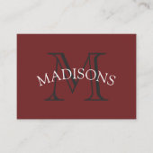 Klassisches Monogramm, grau, mit Arc Text Visitenkarte (Vorderseite)