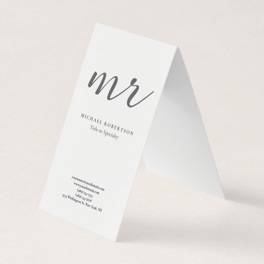 Klassisches Monogramm Grau Weiß Minimalistisch Sch Visitenkarten (Vorderseite)