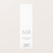 Klassisches Monogramm Grau Weiß Minimalistisch Sch Visitenkarten (Außenseite Aufgefaltet)