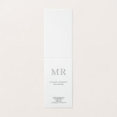 Klassisches Monogramm Grau Weiß Minimalistisch Sch Visitenkarten (Außenseite Aufgefaltet)