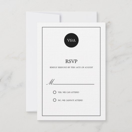 KLASSISCHES MONOGRAMM | HOCHZEIT RSVP KARTE (Vorderseite)