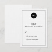 KLASSISCHES MONOGRAMM | HOCHZEIT RSVP KARTE (Vorne/Hinten)