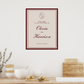 Klassisches Monogramm-Hochzeits-Willkommensschild Poster (Küche)