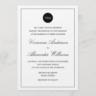 KLASSISCHES MONOGRAMM HOCHZEITSEINLADUNG EINLADUNG