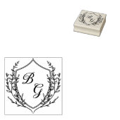 Klassisches Monogramm-Hochzeitswappen Gummistempel (Stempel)